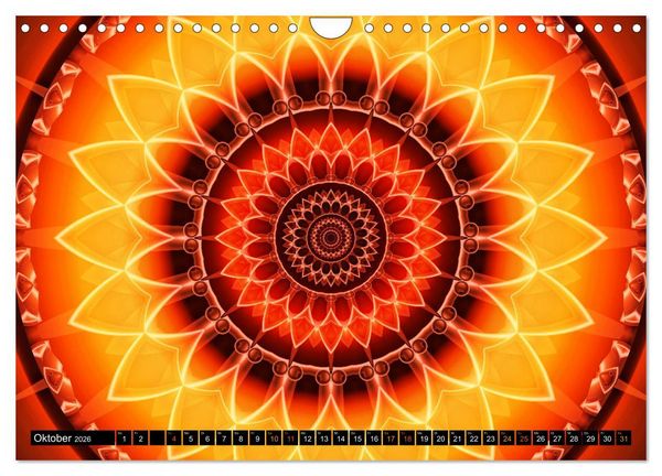 Produktbild: Energie - Mandalas in orange (Wandkalender 2026 DIN A4 quer), CALVENDO Monatskalender