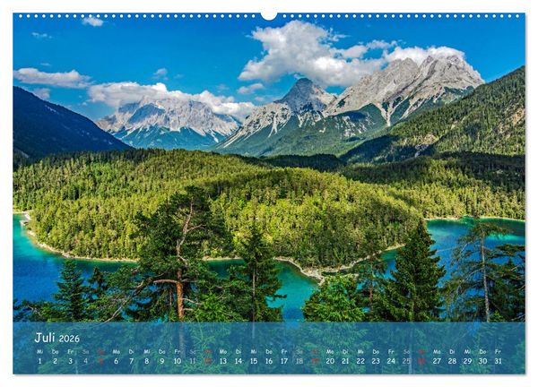 Produktbild: Naturparadies Zugspitzarena (hochwertiger Premium Wandkalender 2026 DIN A2 quer), Kunstdruck in Hochglanz