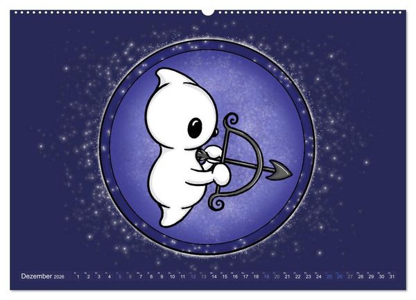 Produktbild: Geister Sternzeichen (Wandkalender 2026 DIN A2 quer), CALVENDO Monatskalender