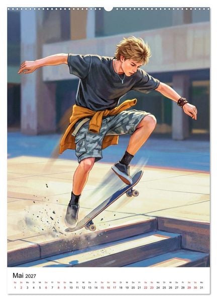 Produktbild: Level Up - Skate Vibes (hochwertiger Premium Wandkalender 2027 DIN A2 hoch), Kunstdruck in Hochglanz