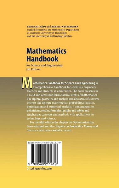 Produktbild: Mathematics Handbook for Science and Engineering