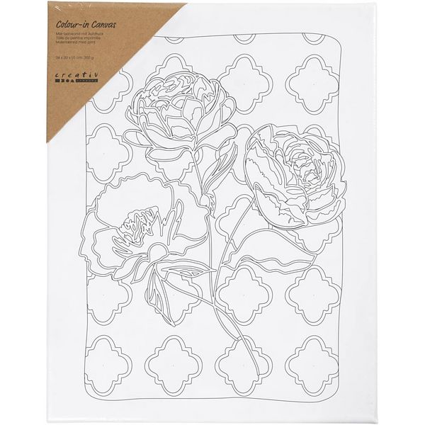 Produktbild: Creativ Company Mal-Leinwand mit Aufdruck, Rosen, T 1,6 cm, Gr&ouml;&szlig;e 24x30 cm, 360 g, 1 Stk