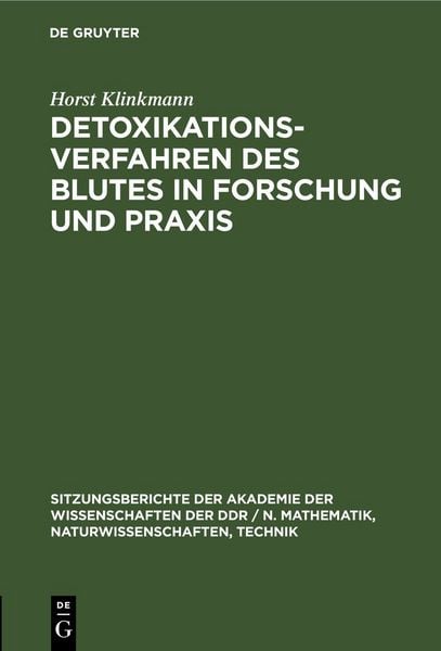 Produktbild: Detoxikationsverfahren des Blutes in Forschung und Praxis