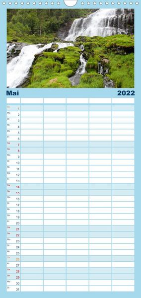 Produktbild: S&uuml;dnorwegen - Familienplaner hoch (Wandkalender 2022 , 21 cm x 45 cm, hoch)