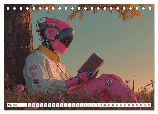 Produktbild: Roboter &ndash; Technik, Poesie und ein Hauch Magie (Tischkalender 2026 DIN A5 quer), CALVENDO Monatskalender