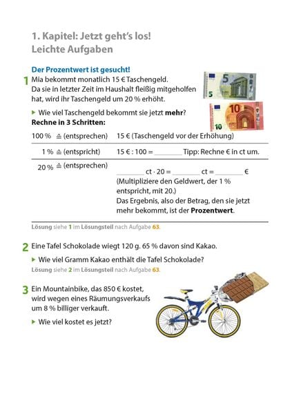 Produktbild: Prozentrechnen 6.-9. Klasse, A5-Heft