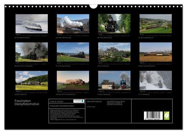 Produktbild: Faszination Dampflokomotive (Wandkalender 2026 DIN A3 quer), CALVENDO Monatskalender
