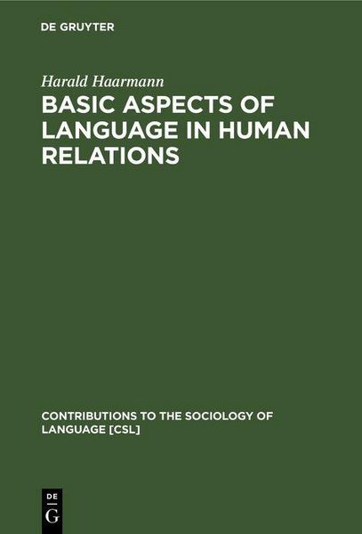Produktbild: Basic Aspects of Language in Human Relations