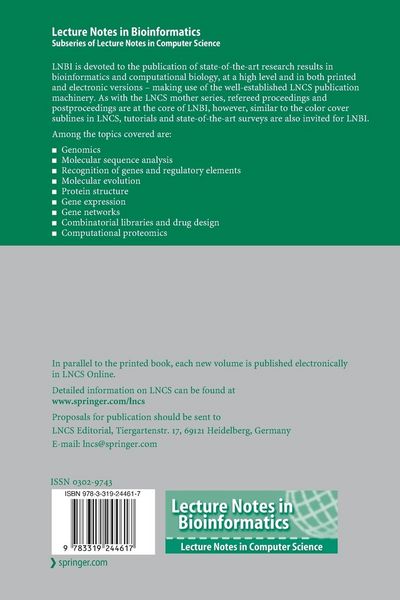 Produktbild: Computational Intelligence Methods for Bioinformatics and Biostatistics