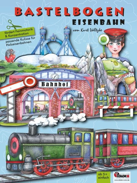 Produktbild: Eisenbahn basteln Bastelbogen Ausschneidebogen zum Spielen