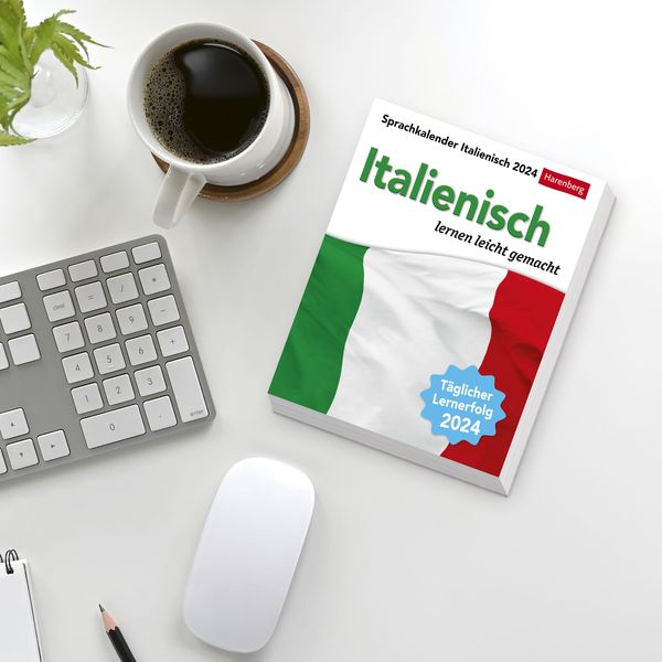 Italienisch Sprachkalender 2024. In nur 10 Minuten täglich Grundkenntnisse verbessern mit dem Tisch-Kalender zum Aufstellen oder Aufhängen.