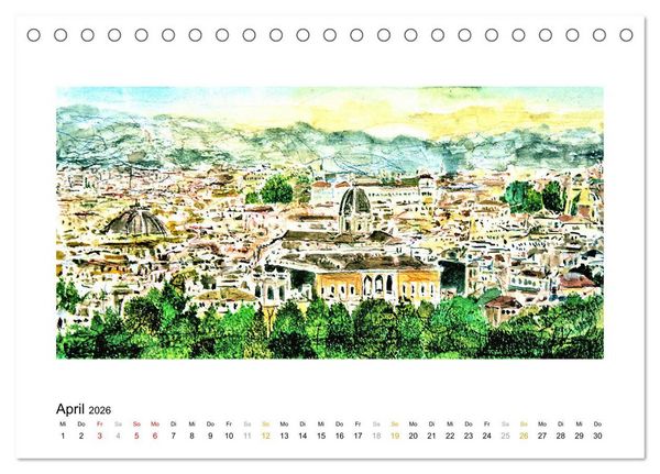 Produktbild: ROM In stillen Aquarellen (Tischkalender 2026 DIN A5 quer), CALVENDO Monatskalender