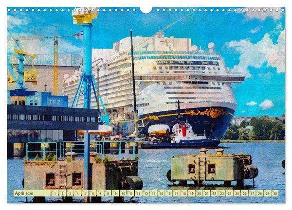 Produktbild: Hansestadt Wismar - UNESCO-Welterbestadt in feinen Aquarellfarben (Wandkalender 2026 DIN A3 quer), CALVENDO Monatskalender