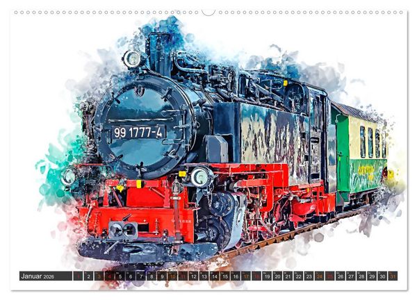 Produktbild: Beeindruckende Dampflokomotiven (hochwertiger Premium Wandkalender 2026 DIN A2 quer), Kunstdruck in Hochglanz