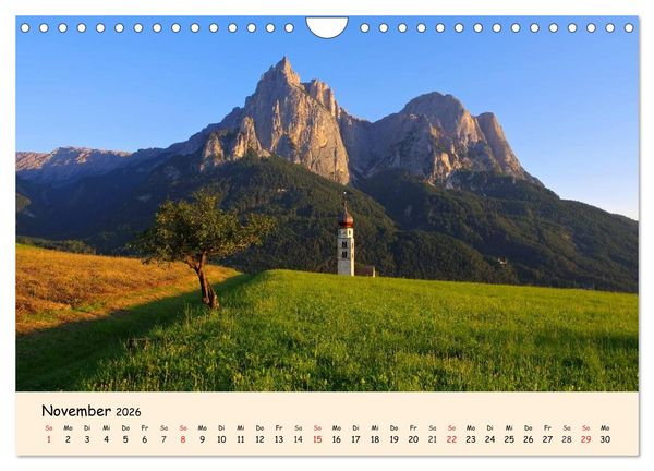 Produktbild: S&uuml;dtirol - Zwischen Ortler und Dolomiten (Wandkalender 2026 DIN A4 quer), CALVENDO Monatskalender