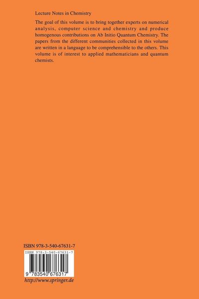 Produktbild: Mathematical Models and Methods for Ab Initio Quantum Chemistry