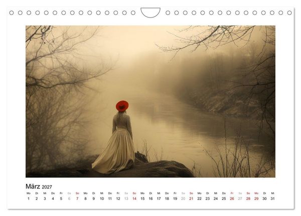 Produktbild: EIN HAUCH ROT (Wandkalender 2027 DIN A4 quer), CALVENDO Monatskalender