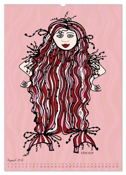 Produktbild: Die HAIRSTYLAS Trendfrisuren (hochwertiger Premium Wandkalender 2026 DIN A2 hoch), Kunstdruck in Hochglanz