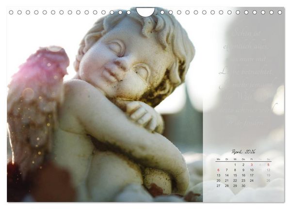 Produktbild: Engel - Tr&auml;ume und Zitate (Wandkalender 2026 DIN A4 quer), CALVENDO Monatskalender