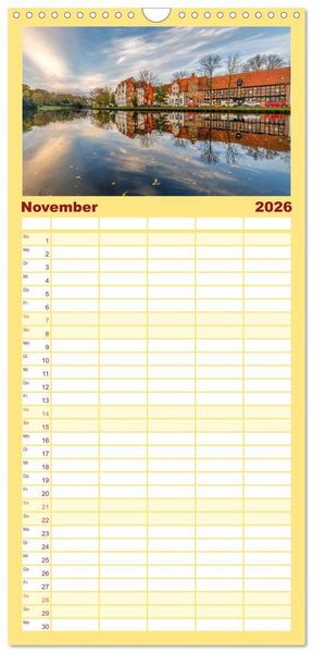 Produktbild: Familienplaner 2026 - L&uuml;beck &ndash; Im Licht der Zeit mit 5 Spalten (Wandkalender, 21 x 45 cm) CALVENDO