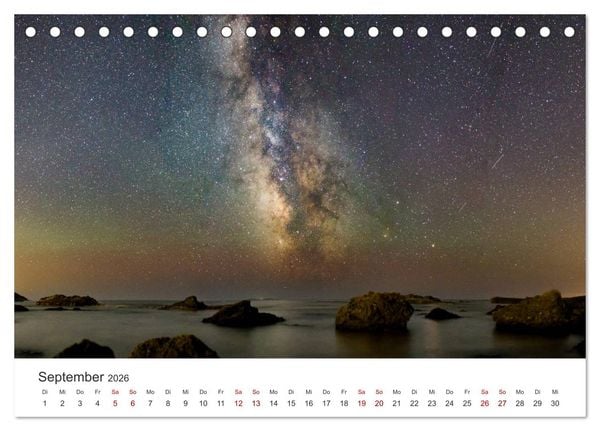 Produktbild: Nachthimmel - Unfassbare Fotografien der Sterne. (Tischkalender 2026 DIN A5 quer), CALVENDO Monatskalender