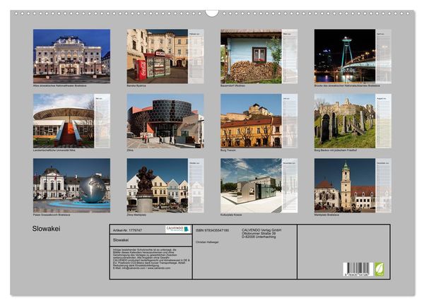 Produktbild: Slowakei (Wandkalender 2025 DIN A2 quer), CALVENDO Monatskalender