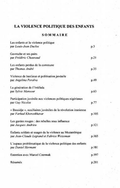 Produktbild: La violence politique des enfants