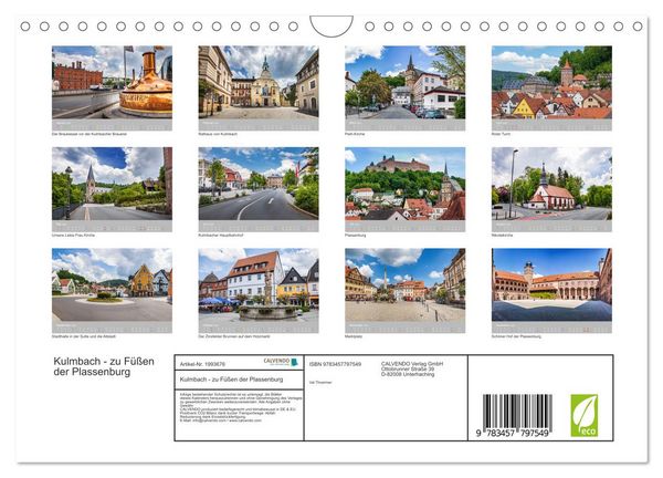 Produktbild: Kulmbach - zu F&uuml;&szlig;en der Plassenburg (Wandkalender 2026 DIN A4 quer), CALVENDO Monatskalender