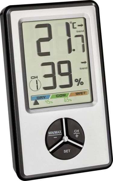 Digitales Thermometer mit Hygrometer, -20°C - 60°C, weiß