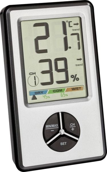 TFA Dostmann 30.5045.54 digitales Thermo-Hygrometer Funk-Thermo-/Hygrometer Weiß