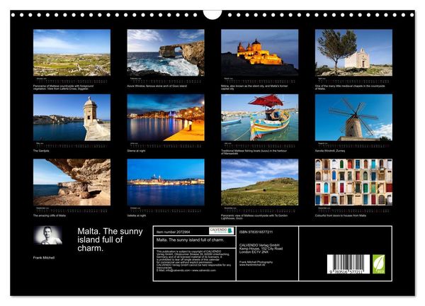 Produktbild: Malta. The sunny island full of charm. (Wall Calendar 2026 DIN A3 landscape), CALVENDO 12 Month Wall Calendar