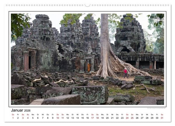 Produktbild: ANGKOR - IM REICH DER KHMER (Wandkalender 2026 DIN A2 quer), CALVENDO Monatskalender