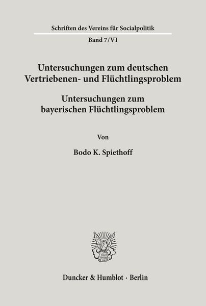 Produktbild: Untersuchungen zum deutschen Vertriebenen- und Fl&uuml;chtlingsproblem.