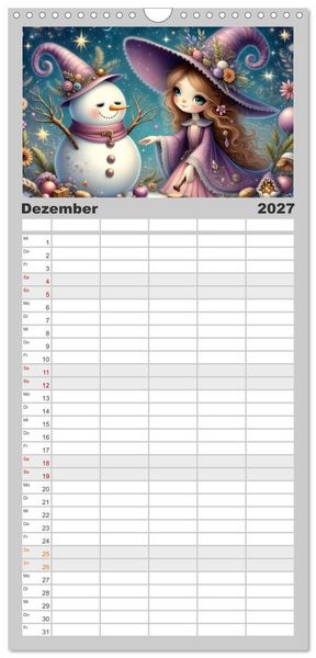 Produktbild: Familienplaner 2027 - Luna, die kleine Zauberhexe mit 5 Spalten (Wandkalender, 21 x 45 cm) CALVENDO