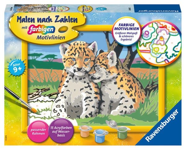 Produktbild: CreArt, Malen nach Zahlen Kinder - Kleine Leoparden