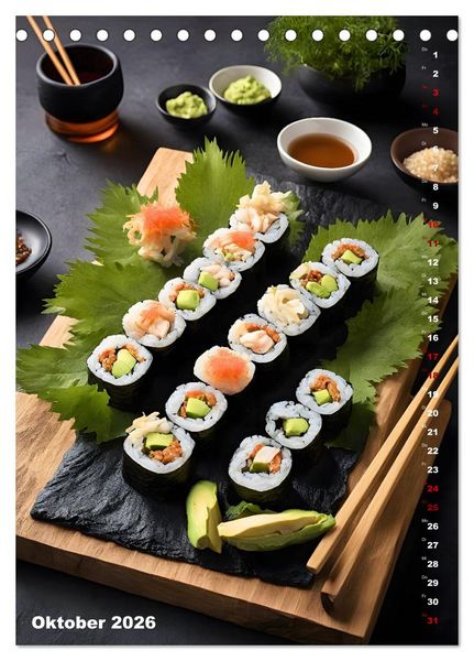 Produktbild: K&ouml;stliches Sushi (Tischkalender 2026 DIN A5 hoch), CALVENDO Monatskalender