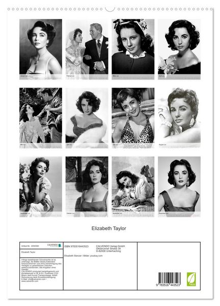 Produktbild: Elizabeth Taylor (hochwertiger Premium Wandkalender 2026 DIN A2 hoch), Kunstdruck in Hochglanz