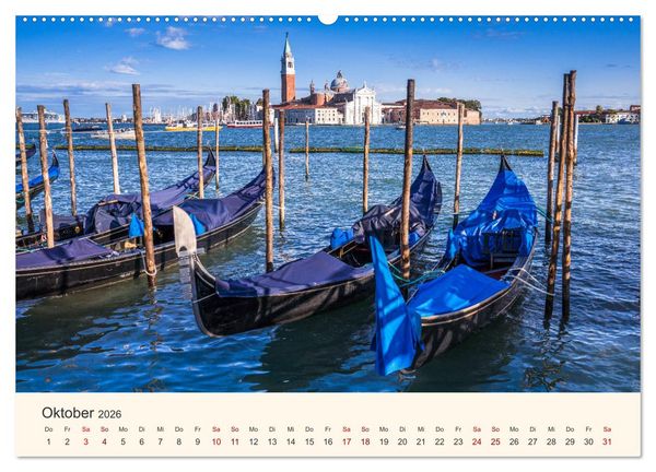 Produktbild: Venedig bei Tag und Nacht (hochwertiger Premium Wandkalender 2026 DIN A2 quer), Kunstdruck in Hochglanz