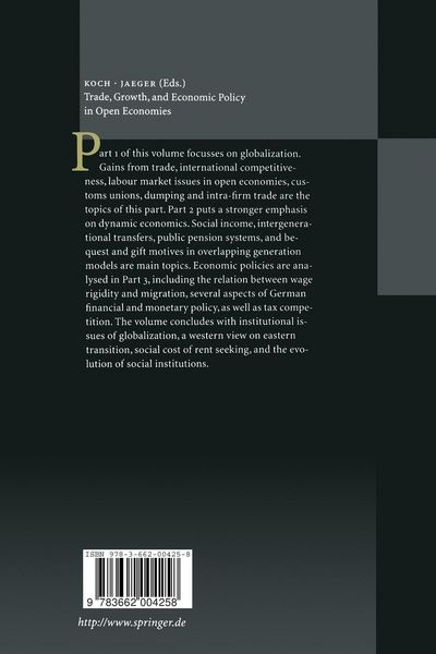 Produktbild: Trade, Growth, and Economic Policy in Open Economies