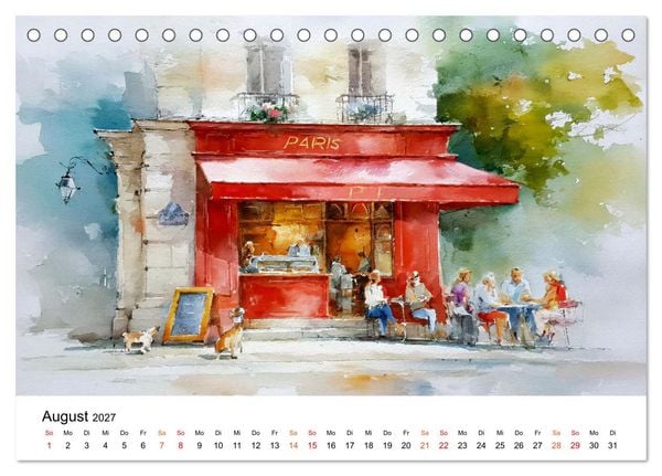 Produktbild: Paris in sanften Farben (Tischkalender 2027 DIN A5 quer), CALVENDO Monatskalender
