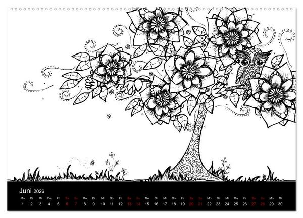 Produktbild: Bezaubernde Mini-Monster - Ein Ausmal-Kalender (Wandkalender 2026 DIN A2 quer), CALVENDO Monatskalender