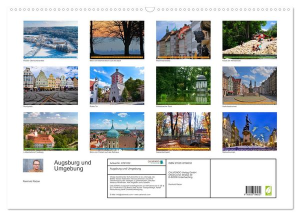 Produktbild: Augsburg und Umgebung (Wandkalender 2027 DIN A2 quer), CALVENDO Monatskalender