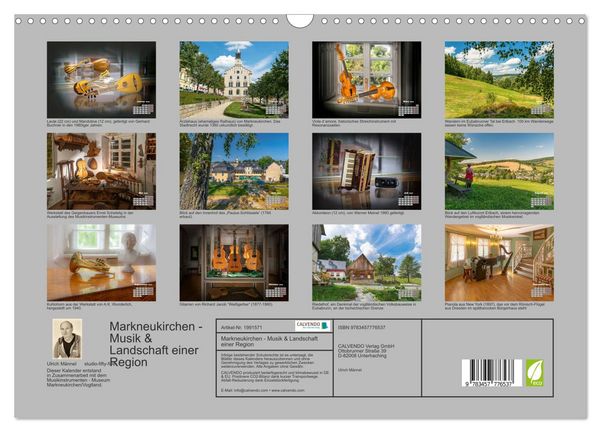 Produktbild: Markneukirchen - Musik & Landschaft einer Region (Wandkalender 2026 DIN A3 quer), CALVENDO Monatskalender