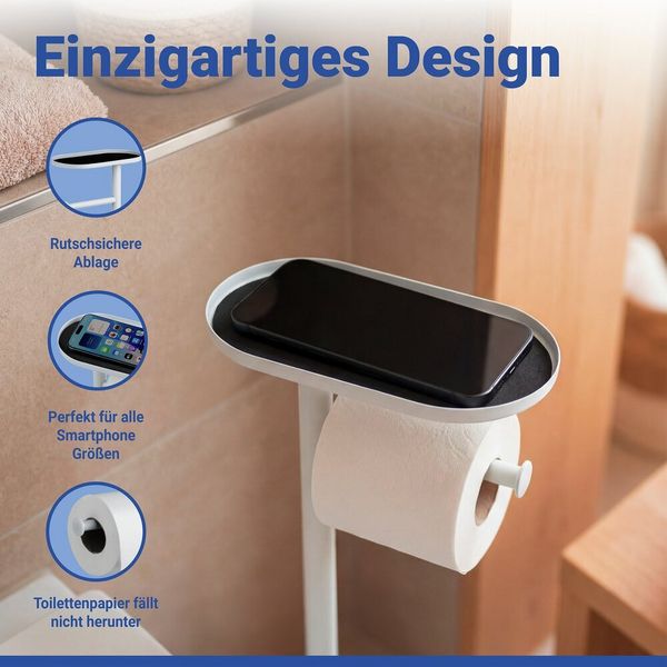 Produktbild: Stand WC-Garnitur Mod. Albella Wei&szlig;, mit praktischer Ablagefl&auml;che