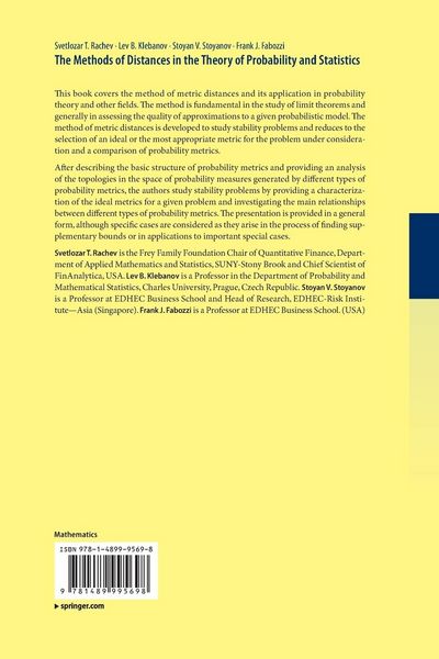 Produktbild: The Methods of Distances in the Theory of Probability and Statistics