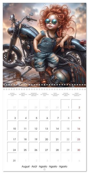 Produktbild: Born to Ride - Cool toddler girls and Motorbikes (Wall Calendar 2026 12 &times; 12 Inch) CALVENDO 12 Month Wall Calendar