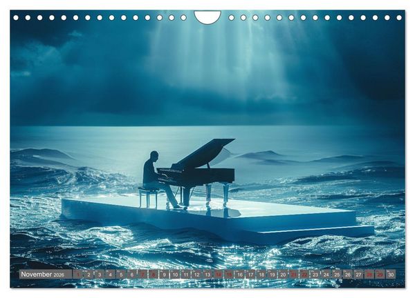 Produktbild: Tr&auml;ume aus Piano, Klavier und Fl&uuml;gel (Wandkalender 2026 DIN A4 quer), CALVENDO Monatskalender