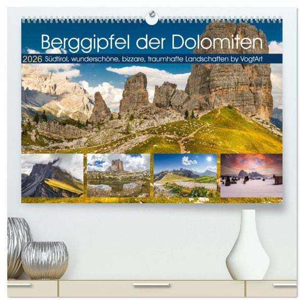 Produktbild: Berggipfel der Dolomiten (hochwertiger Premium Wandkalender 2026 DIN A2 quer), Kunstdruck in Hochglanz