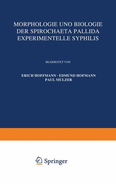 Produktbild: Morphologie und Biologie der Spirochaeta Pallida Experimentelle Syphilis