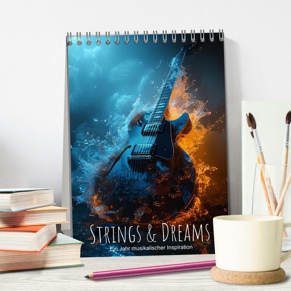 Produktbild: Strings & Dreams: Ein Jahr musikalischer Inspiration (Tischkalender 2026 DIN A5 hoch), CALVENDO Monatskalender
